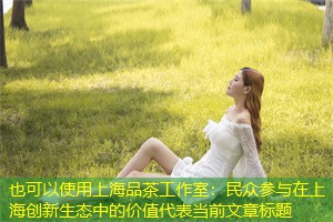 民众参与在上海创新生态中的价值 民众参与在上海创新生态中的价值